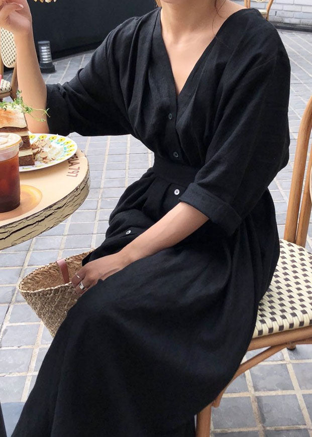Plus Size White Patchwork Cotton Dress V Neck Spring