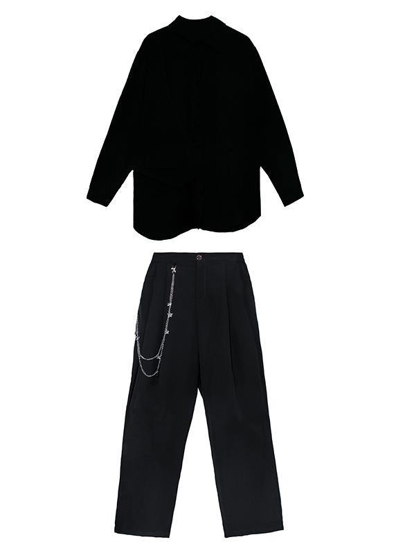 Slim suit female plus size fashion casual green shirt pants two-piece suit
