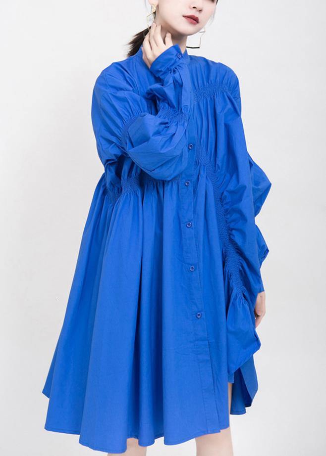 Women Asymmetrical Pleated Big Size Dress Spring